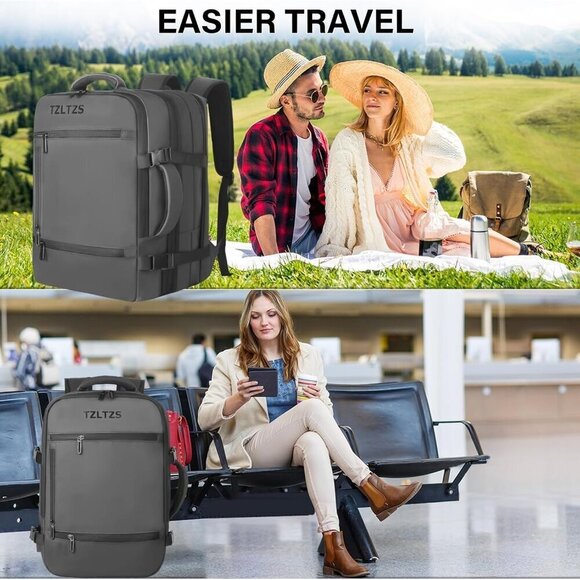 17.3inch Laptop Backpack USB Charging Port Rucksack for Men Women (Gray) - Picture 9 of 9